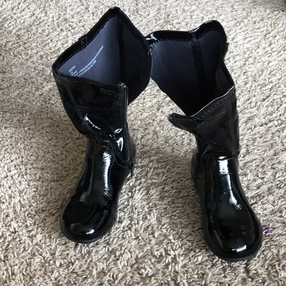 Size 11 shiny black girl boots. Nordstrom.